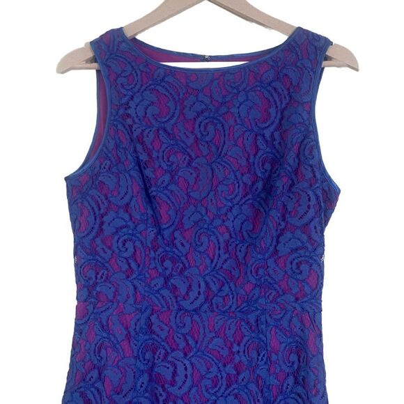 ADRIANNA PAPELL Lace Overlay A-Line Dress with pockets - Picture 9 of 13